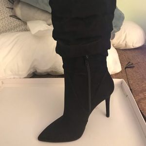 Jessica Simpson black mid calf heeled boots